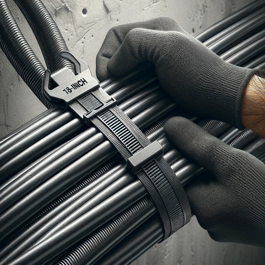 Bulk Zip Ties for Heavy-Duty Applications - Maximize Your Efficiency with Our 18" Black Industrial Strength Zip Ties (1000-Pack)
