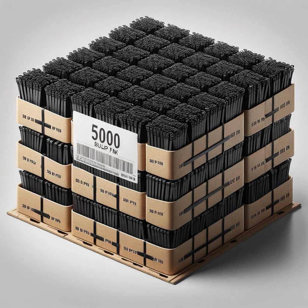 Bulk 5000-Pack of 4-Inch Heavy Duty Cable Ties - 40lb Best Zip Ties for Industrial and Commercial Use